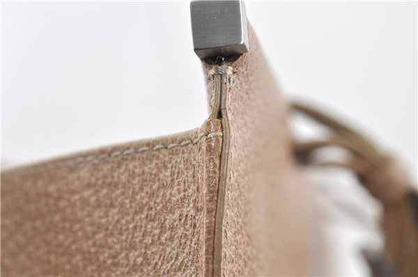 Authentic GUCCI Vintage Shoulder Tote Bag Purse Leather 0021047 Beige 1249G