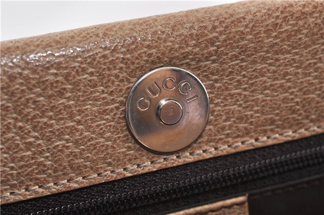 Authentic GUCCI Vintage Shoulder Tote Bag Purse Leather 0021047 Beige 1249G