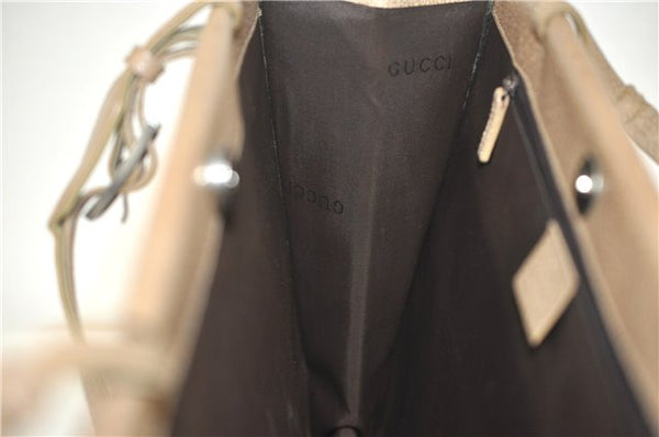 Authentic GUCCI Vintage Shoulder Tote Bag Purse Leather 0021047 Beige 1249G