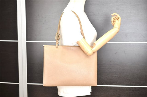 Authentic GUCCI Vintage Shoulder Tote Bag Purse Leather 0021047 Beige 1249G