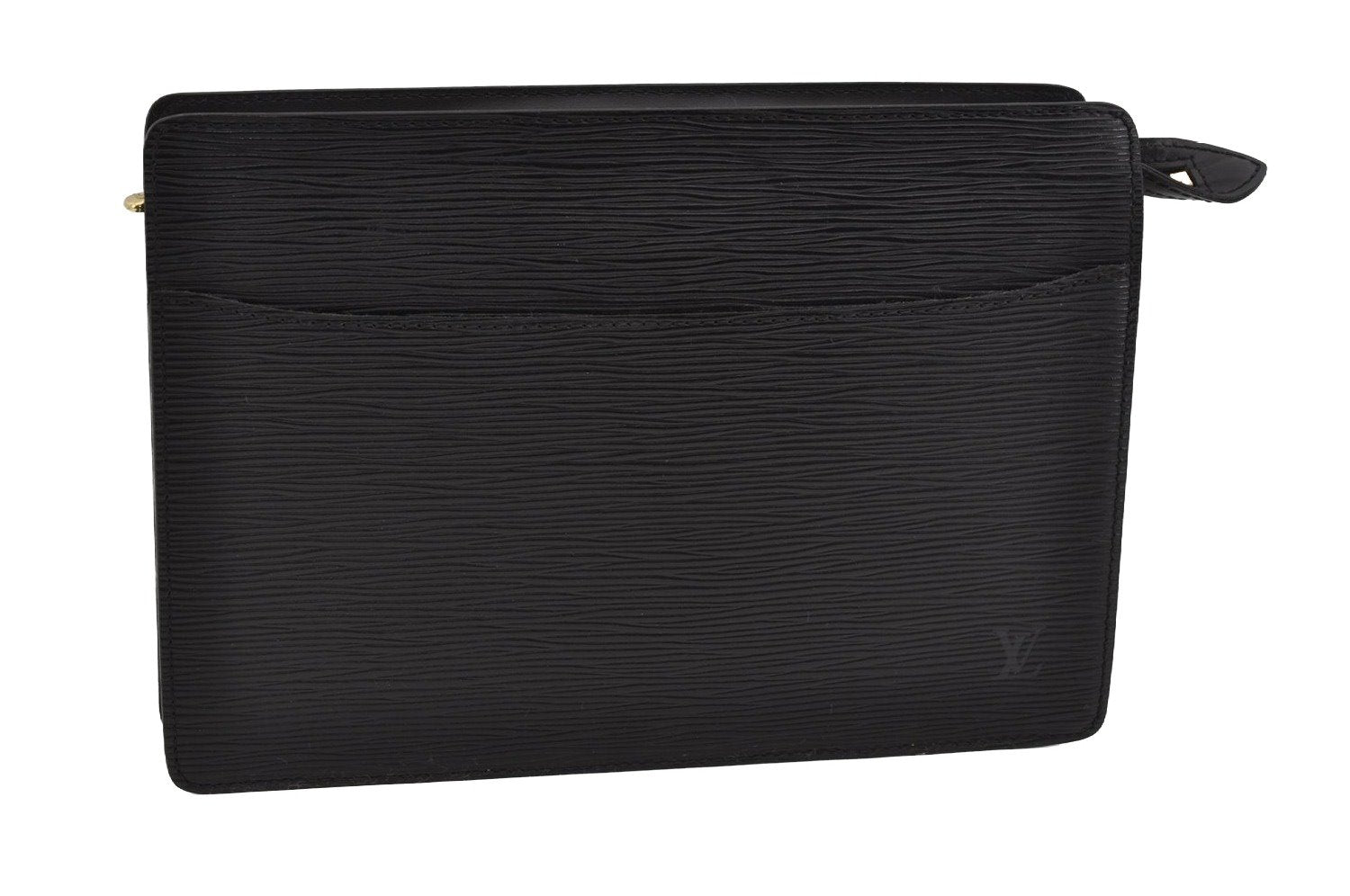Authentic Louis Vuitton Epi Pochette Homme Clutch Hand Bag Black M52522 LV 1249I