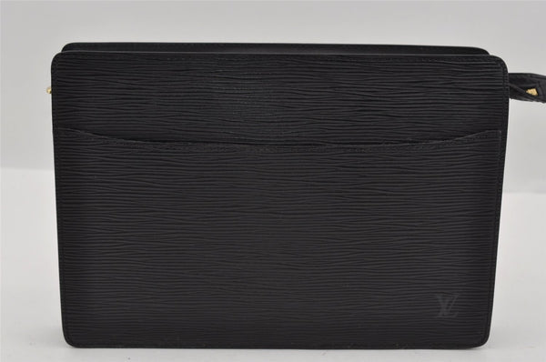 Authentic Louis Vuitton Epi Pochette Homme Clutch Hand Bag Black M52522 LV 1249I