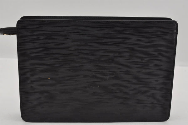 Authentic Louis Vuitton Epi Pochette Homme Clutch Hand Bag Black M52522 LV 1249I