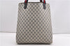 Authentic GUCCI Sherry Line Shoulder Tote Bag GG PVC Leather Navy Blue 1250G