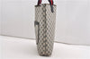 Authentic GUCCI Sherry Line Shoulder Tote Bag GG PVC Leather Navy Blue 1250G
