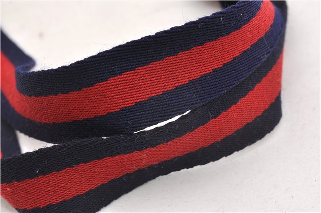 Authentic GUCCI Sherry Line Shoulder Tote Bag GG PVC Leather Navy Blue 1250G