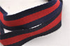 Authentic GUCCI Sherry Line Shoulder Tote Bag GG PVC Leather Navy Blue 1250G