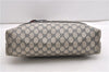 Authentic GUCCI Sherry Line Shoulder Tote Bag GG PVC Leather Navy Blue 1250G