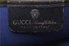 Authentic GUCCI Sherry Line Shoulder Tote Bag GG PVC Leather Navy Blue 1250G