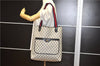 Authentic GUCCI Sherry Line Shoulder Tote Bag GG PVC Leather Navy Blue 1250G