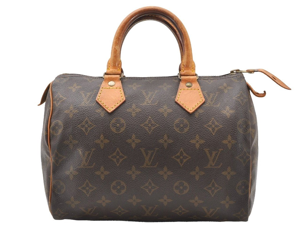 Authentic Louis Vuitton Monogram Speedy 25 Boston Hand Bag M41528 LV 1250I