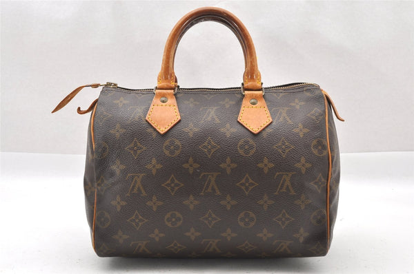 Authentic Louis Vuitton Monogram Speedy 25 Boston Hand Bag M41528 LV 1250I