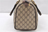 Authentic GUCCI Web Sherry Line Hand Boston Bag GG PVC Leather Brown 1251G