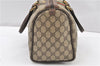 Authentic GUCCI Web Sherry Line Hand Boston Bag GG PVC Leather Brown 1251G
