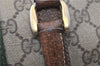Authentic GUCCI Web Sherry Line Hand Boston Bag GG PVC Leather Brown 1251G