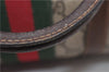 Authentic GUCCI Web Sherry Line Hand Boston Bag GG PVC Leather Brown 1251G