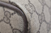 Authentic GUCCI Web Sherry Line Hand Boston Bag GG PVC Leather Brown 1251G
