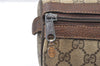 Authentic GUCCI Web Sherry Line Hand Boston Bag GG PVC Leather Brown 1251G