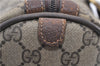 Authentic GUCCI Web Sherry Line Hand Boston Bag GG PVC Leather Brown 1251G