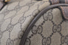 Authentic GUCCI Web Sherry Line Hand Boston Bag GG PVC Leather Brown 1251G