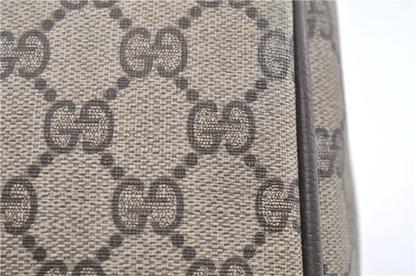 Authentic GUCCI Web Sherry Line Hand Boston Bag GG PVC Leather Brown 1251G
