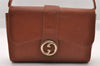 Authentic GUCCI Vintage Shoulder Cross Body Bag Purse Leather Brown 1252I