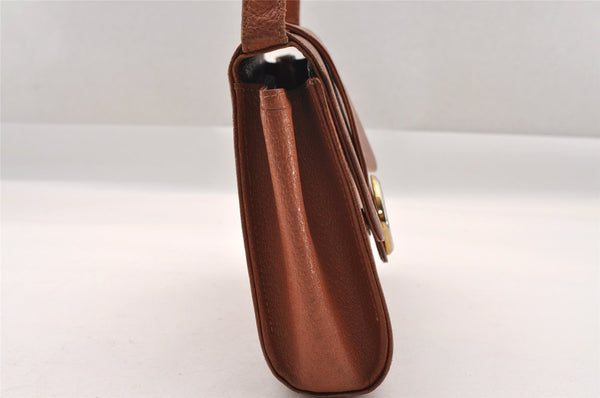 Authentic GUCCI Vintage Shoulder Cross Body Bag Purse Leather Brown 1252I