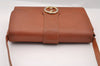 Authentic GUCCI Vintage Shoulder Cross Body Bag Purse Leather Brown 1252I