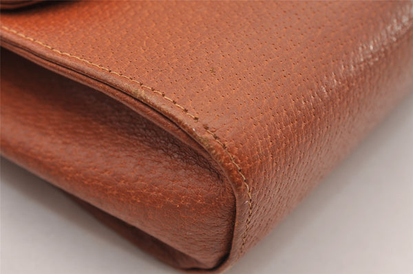 Authentic GUCCI Vintage Shoulder Cross Body Bag Purse Leather Brown 1252I