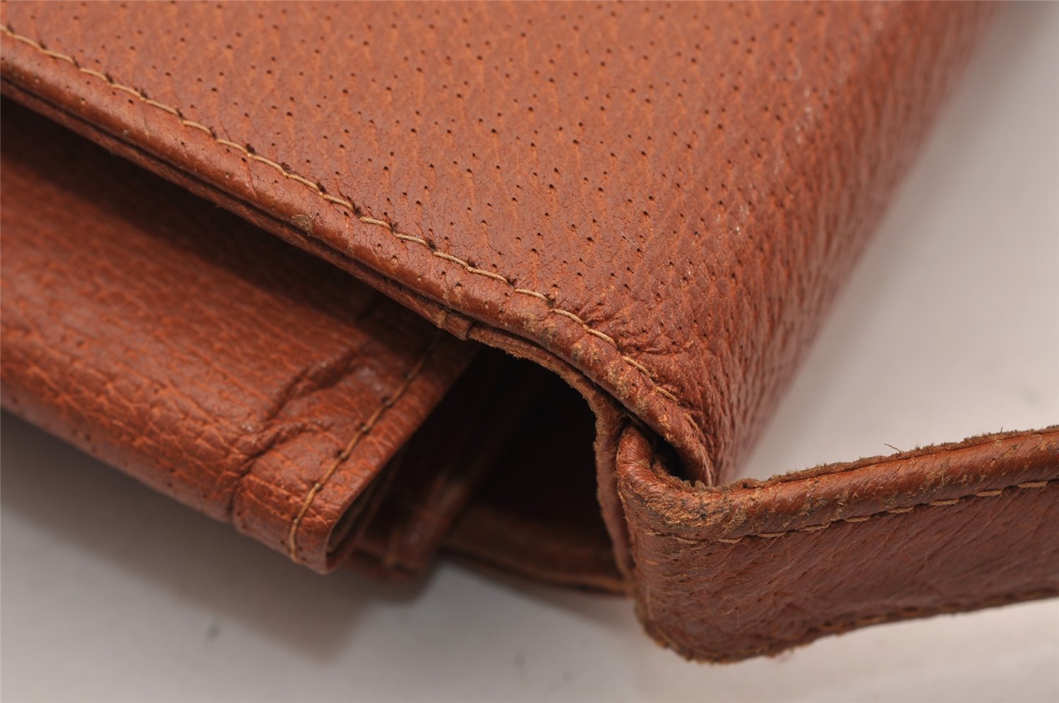 Authentic GUCCI Vintage Shoulder Cross Body Bag Purse Leather Brown 1252I