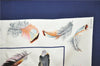 Authentic HERMES Carre 90 Scarf "PLUMES" Silk Navy 1253F