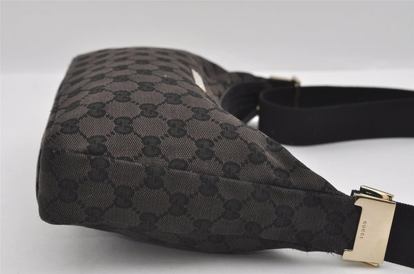 Authentic GUCCI Shoulder Cross Body Bag GG Canvas Leather 0190433 Black 1253I