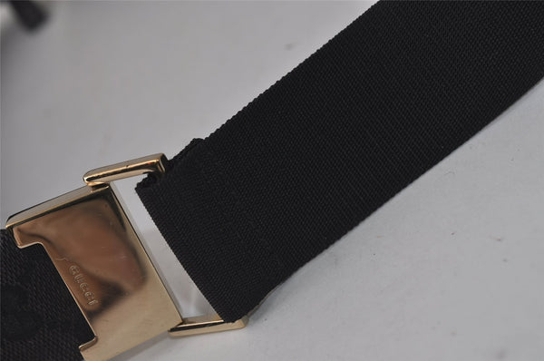 Authentic GUCCI Shoulder Cross Body Bag GG Canvas Leather 0190433 Black 1253I