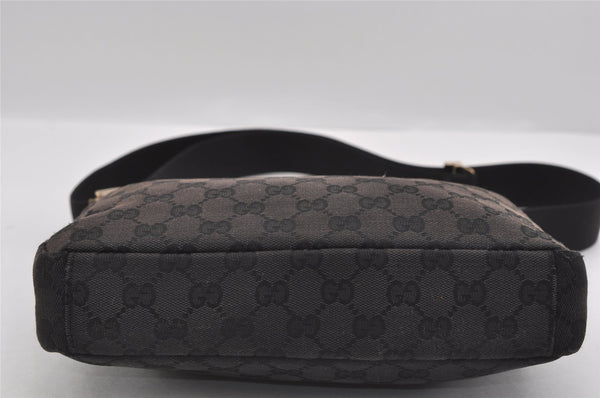 Authentic GUCCI Shoulder Cross Body Bag GG Canvas Leather 0190433 Black 1253I
