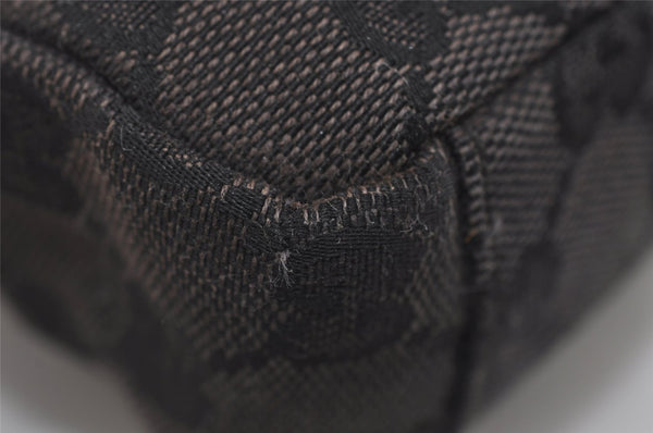 Authentic GUCCI Shoulder Cross Body Bag GG Canvas Leather 0190433 Black 1253I