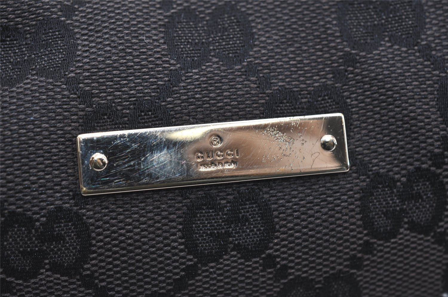 Authentic GUCCI Shoulder Cross Body Bag GG Canvas Leather 0190433 Black 1253I