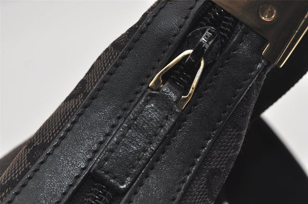 Authentic GUCCI Shoulder Cross Body Bag GG Canvas Leather 0190433 Black 1253I