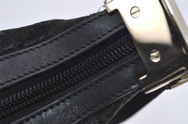 Authentic GUCCI Shoulder Cross Body Bag GG Canvas Leather 0190433 Black 1253I