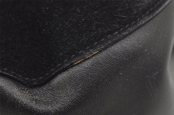 Authentic GUCCI Bamboo Shoulder Hand Bag Suede Leather 0013760 Black 1254I