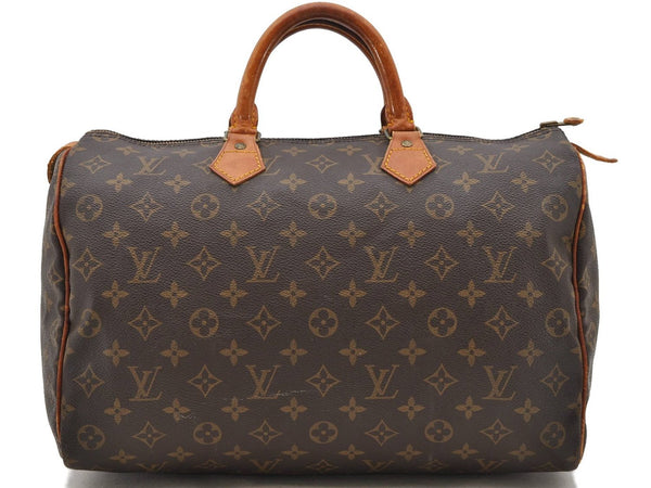 Authentic Louis Vuitton Monogram Speedy 35 Hand Bag M41524 LV 1260D
