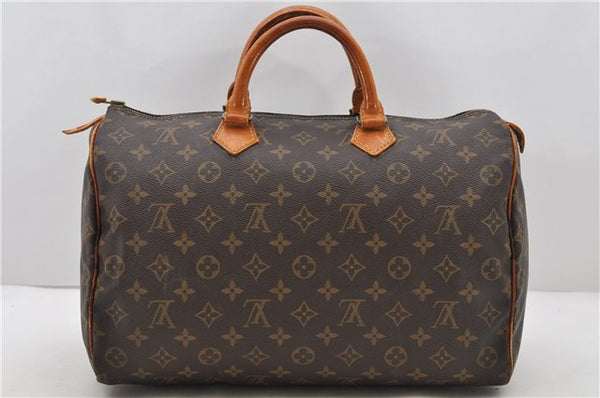 Authentic Louis Vuitton Monogram Speedy 35 Hand Bag M41524 LV 1260D