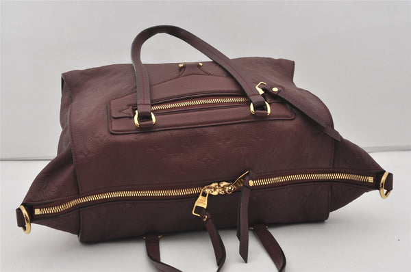 Authentic Louis Vuitton Monogram Empreinte Lumineuse PM Tote Bag Bordeaux 1260I