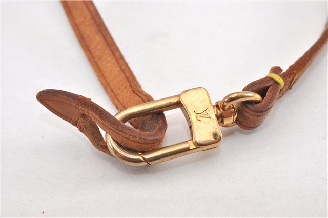 Auth Louis Vuitton Leather Strap For Pochette Accessoires Beige 13.8