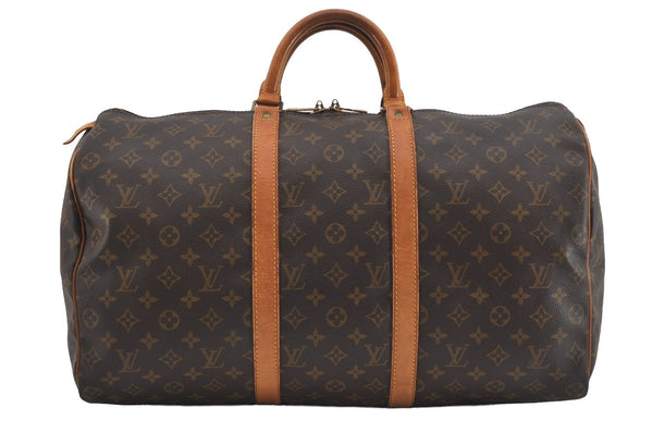 Authentic Louis Vuitton Monogram Keepall 50 Travel Boston Bag M41426 LV 1261I