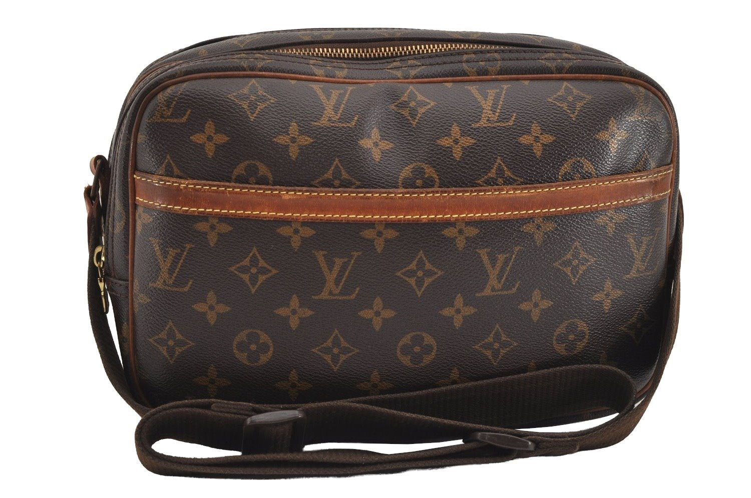 Authentic Louis Vuitton Monogram Reporter PM Shoulder Cross Bag M45254 LV 1264I