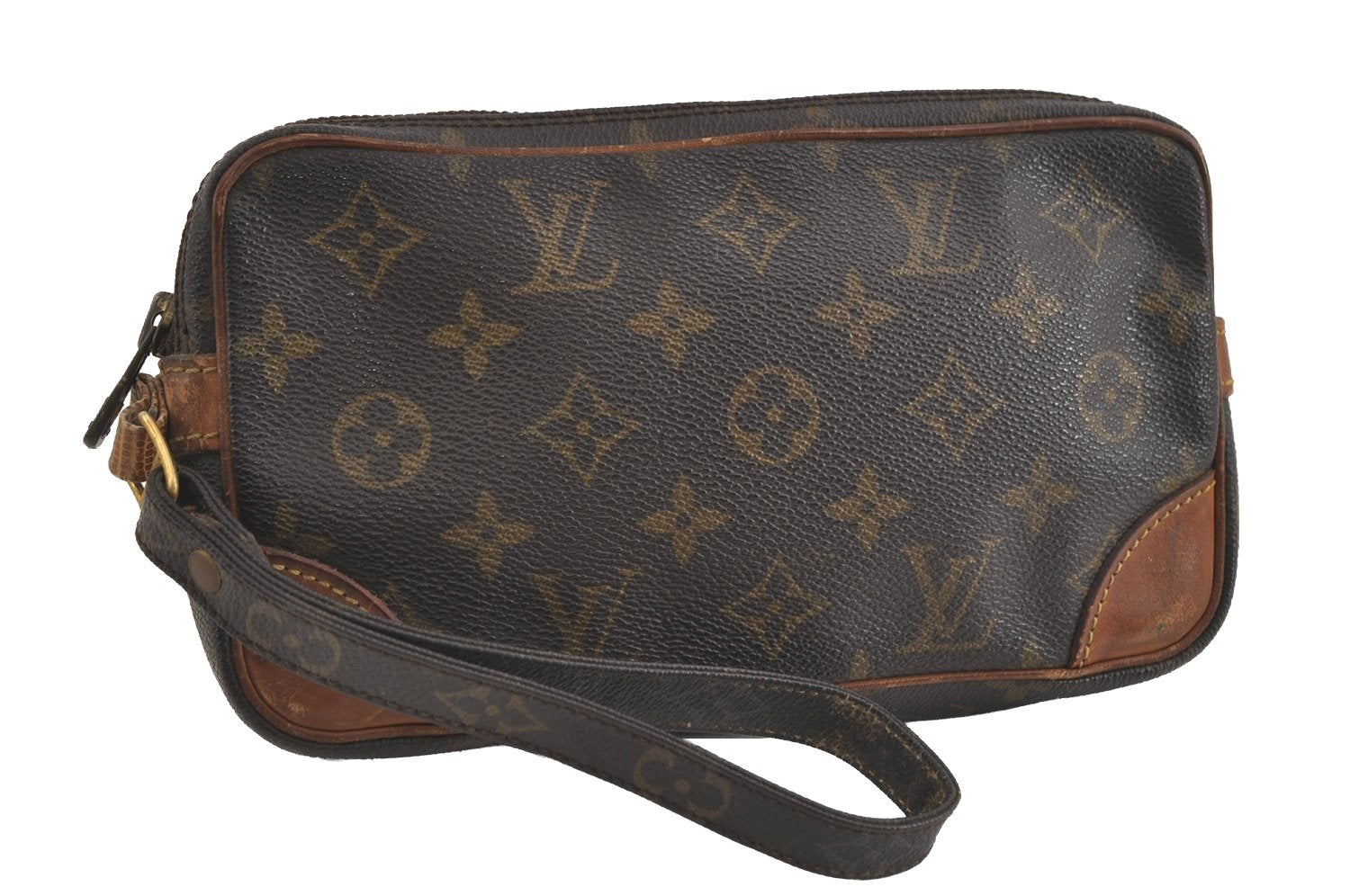 Authentic Louis Vuitton Monogram Marly Dragonne PM M51827 Clutch Hand Bag 1265I