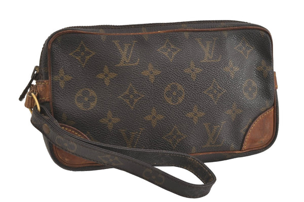 Authentic Louis Vuitton Monogram Marly Dragonne PM M51827 Clutch Hand Bag 1265I