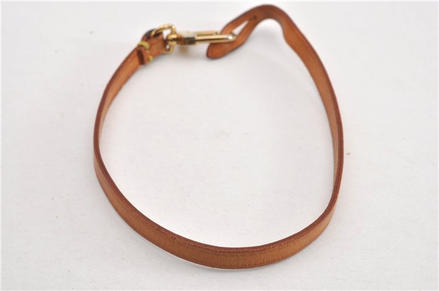 Auth Louis Vuitton Leather Strap For Pochette Accessoires Beige 13.8