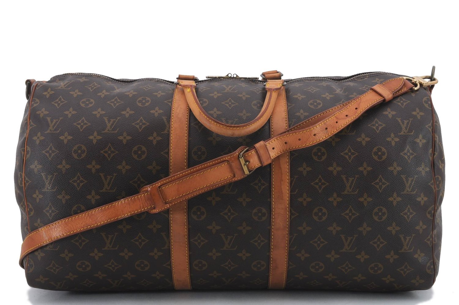 Auth Louis Vuitton Monogram Keepall Bandouliere 55 Boston Bag M41414 LV 1267D