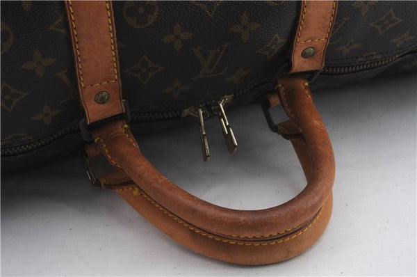 Auth Louis Vuitton Monogram Keepall Bandouliere 55 Boston Bag M41414 LV 1267D